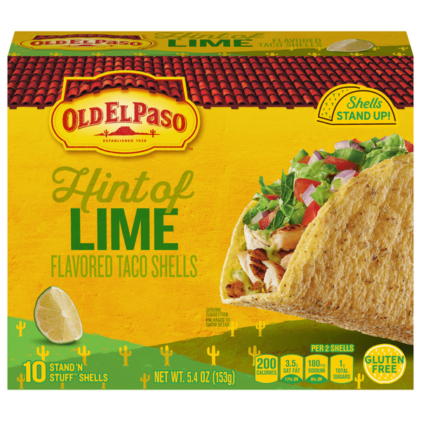 Save on Old El Paso Stand 'N Stuff White Corn Taco Shells w/Hint of