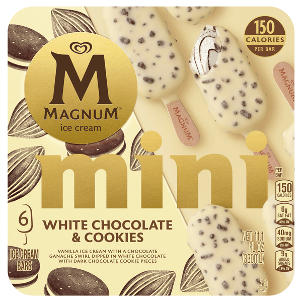 Save on Magnum Mini Ice Cream Bars White Chocolate & Cookies 6 ct