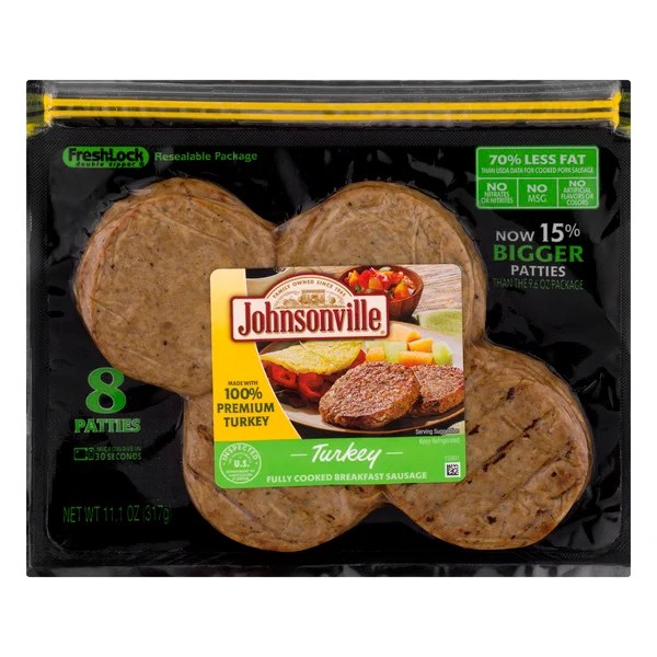 Save on Johnsonville Turkey Breakfast Sausage Patties Fully Cooked 8 ct Order Online Delivery