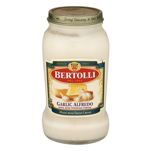 Save on Bertolli Pasta Sauce Garlic Alfredo with Aged Parmesan Cheese