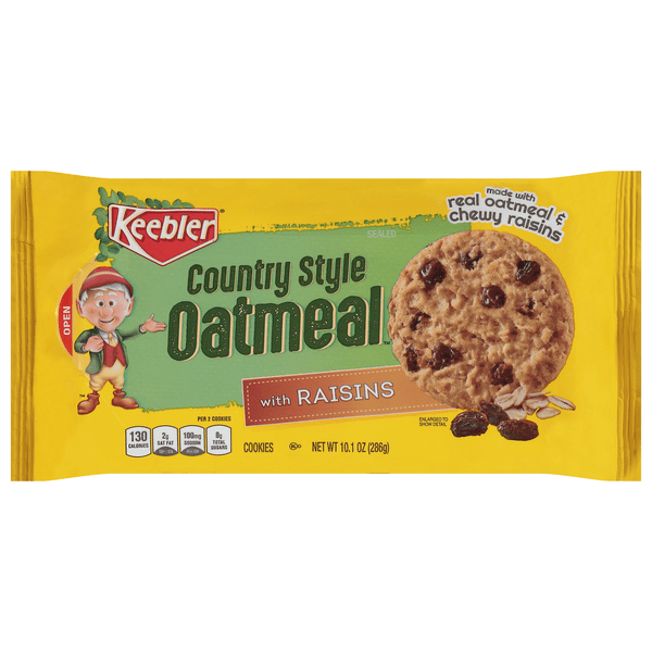 Save on Keebler Country Style Oatmeal Cookies with Raisins Order Online