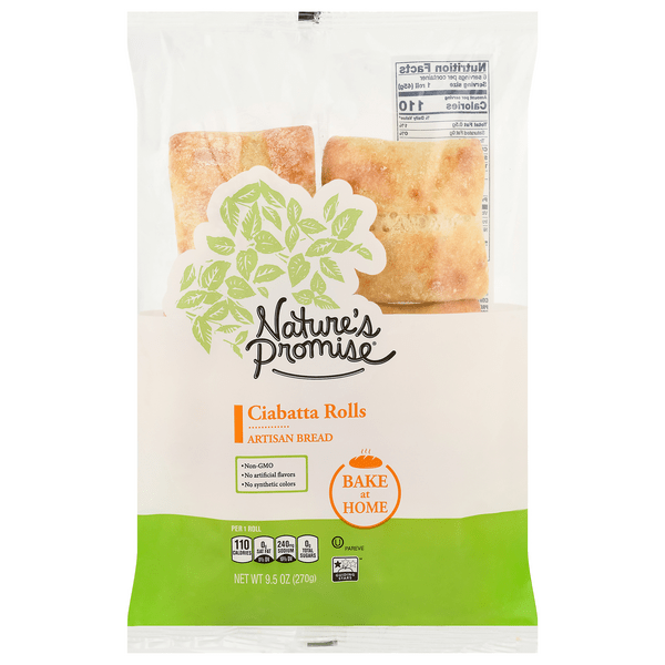 Save on Nature's Promise Bake at Home Artisan Bread Ciabatta Rolls 6