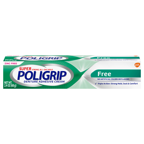 Save on Super PoliGrip Free Denture Adhesive Cream Zinc Free Order