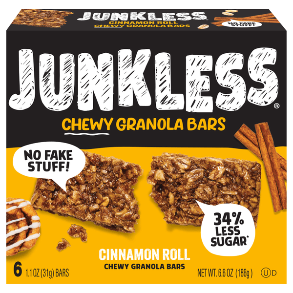 Save on Junkless Chewy Cinnamon Roll Granola Bar 6 ct Order Online