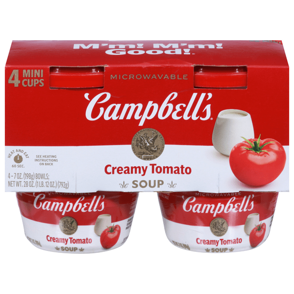 Save on Campbell's Creamy Tomato Soup Mini Cups Microwaveable 4 ct