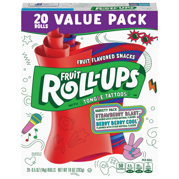 Save on Fruit RollUps Unicorn Tongue Tattoos Variety Pack 20 ct Order Online Delivery Food Lion
