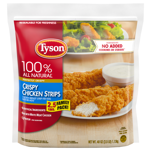Save on Tyson Natural Breaded Chicken Strips Family Pack Frozen Order