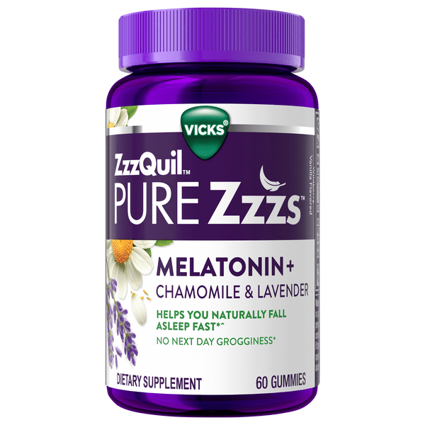 Save on Vicks ZzzQuil Pure Zzzs Melatonin+ Sleep Aid Chamomile & Lavender Gummies Order Online