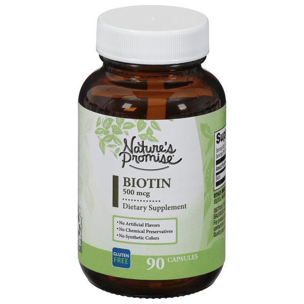 Save on Nature's Promise Biotin 500 mcg Dietary Supplement Capsules
