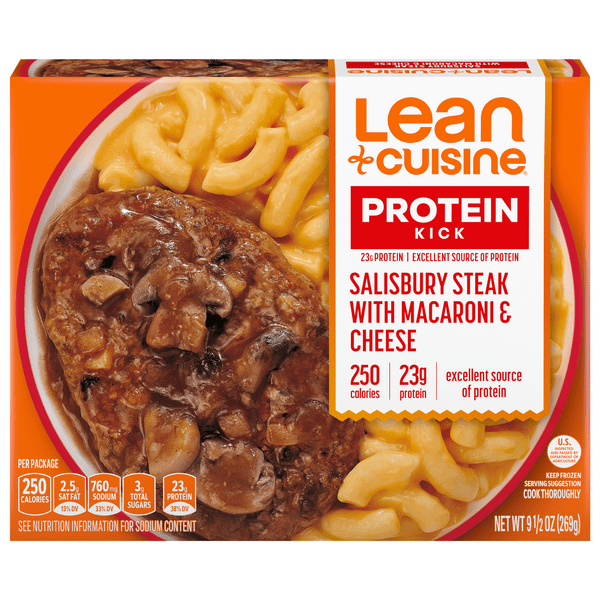 Save on Lean Cuisine Protein Kick Salisbury Steak with Macaroni