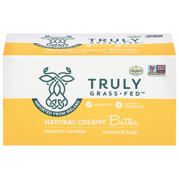 Save on Truly Grassfed Natural Creamy Butter Unsalted Cultured 4 ct