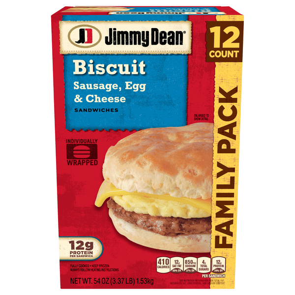 Save on Jimmy Dean Biscuit Sandwiches Sausage Egg & Cheese Family Pack
