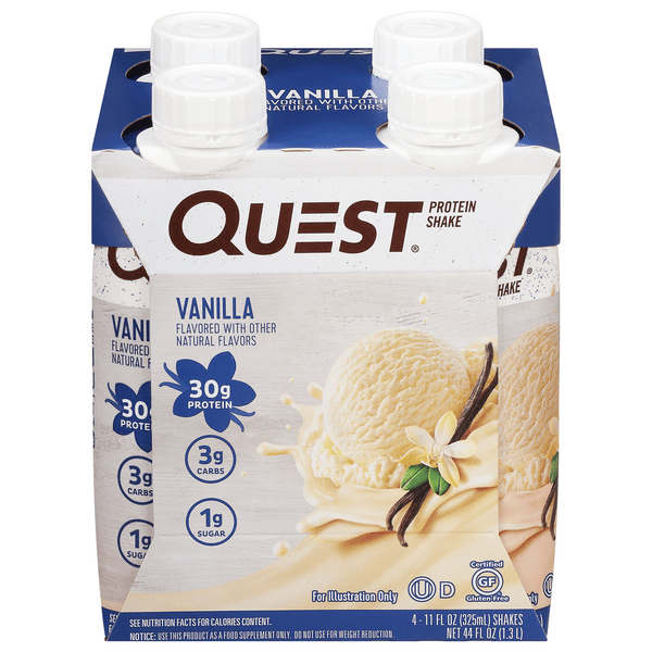 Save on Quest Protein Shake Vanilla Low Carb Keto 4 pk Order Online