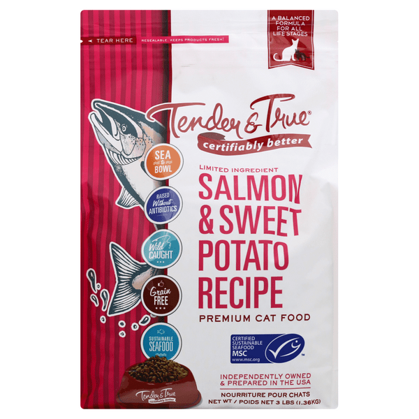Save on Tender & True Premium Dry Cat Food Salmon & Sweet Potato Recipe