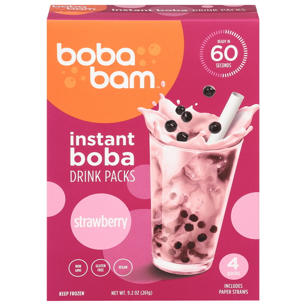 Save on Boba Bam Instant Drink Packs Strawberry 4 ct Order Online Delivery Stop & Shop