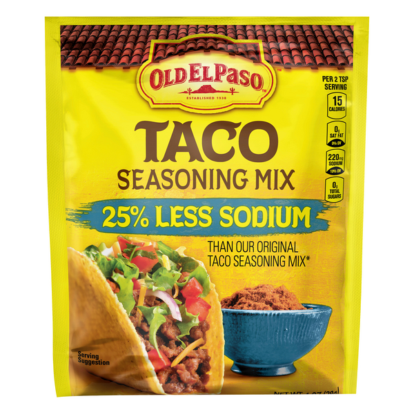 Save on Old El Paso Taco Seasoning Mix Packet 25 Less Sodium Order