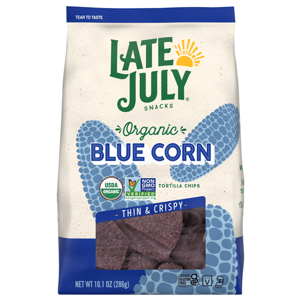 Save on Late July Snacks Tortilla Chips Blue Corn Gluten Free Organic