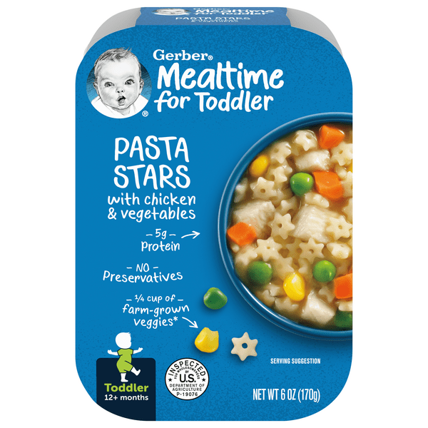 Save on Gerber Mealtime for Toddler Pasta Stars with Chicken