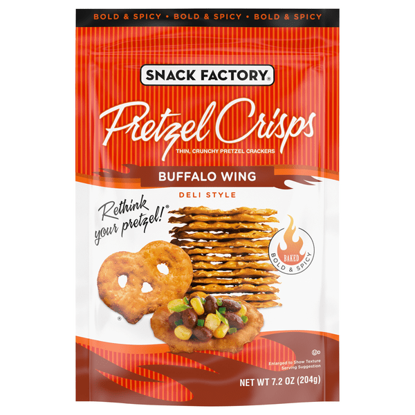 Save on Snack Factory Pretzel Crisps Deli Style Buffalo Wing Order