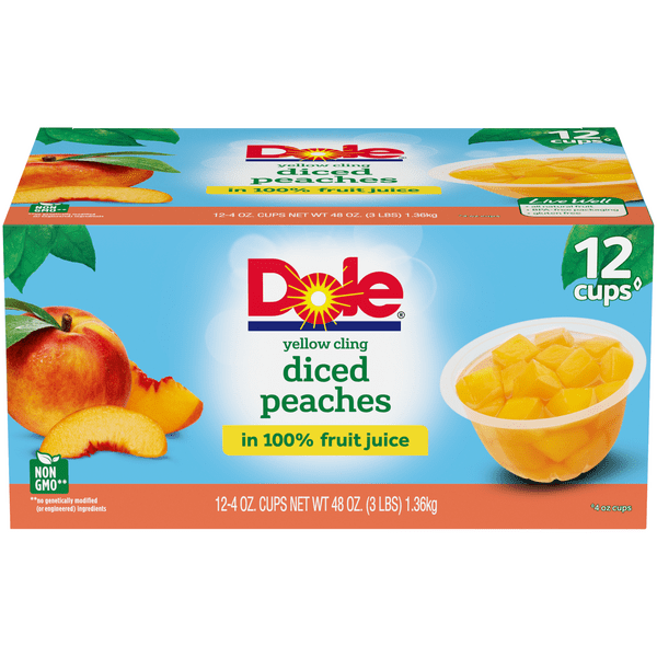 Save on Dole Fruit Cups Peaches Yellow Cling Diced in 100 Fruit Juice