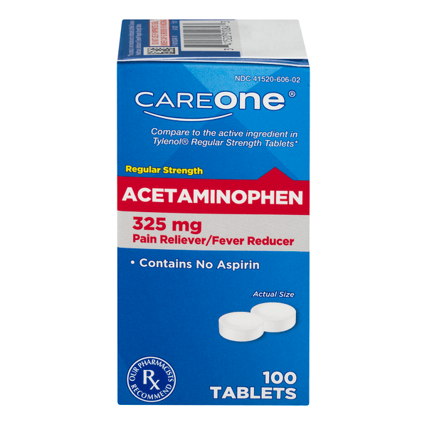 Save on CareOne Pain Relief Acetaminophen 325 mg Regular Strength Tablets Order Online Delivery