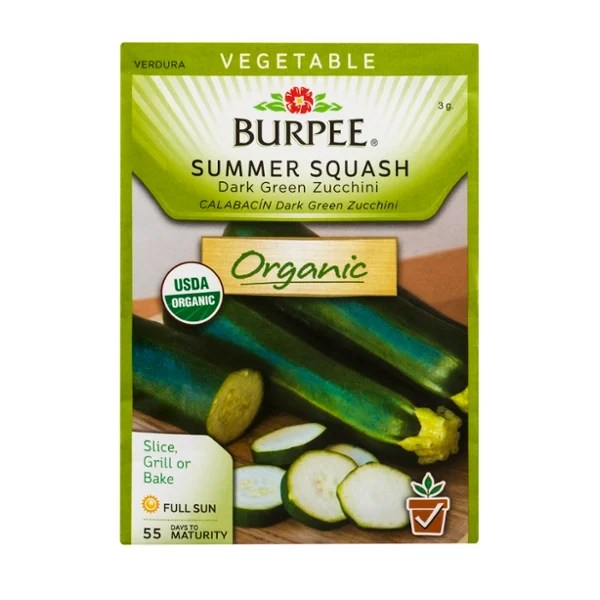 Save on Burpee Vegetable Summer Squash Dark Green Zucchini Organic
