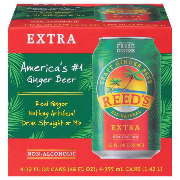Save on Reed's Extra Ginger Beer All Natural 4 pk Order Online