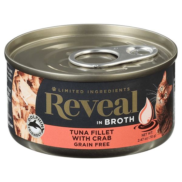 Save on Reveal Wet Cat Food Tuna Fillet with Crab in Broth Grain Free