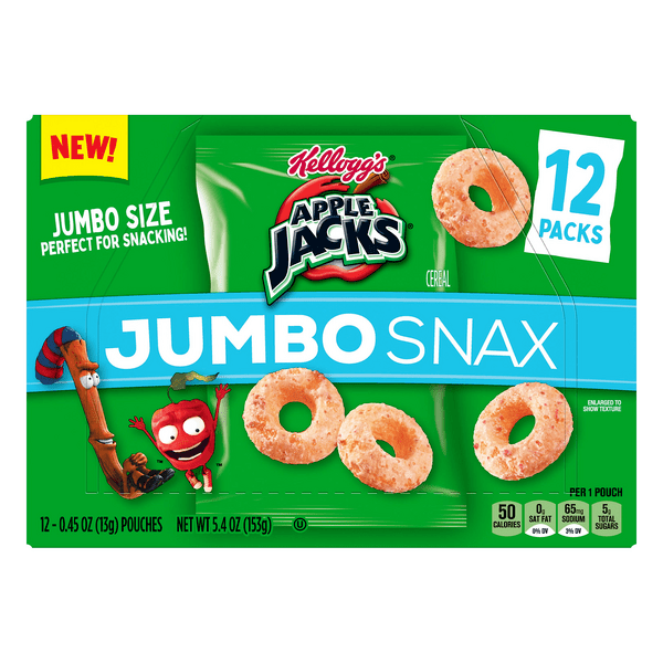 Save on Kellogg's Apple Jacks Jumbo Snax Cereal 12 ct Order Online