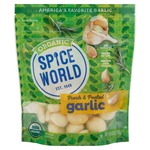 Save on Spice World Fresh Peeled Garlic Organic All Natural Order Online Delivery GIANT