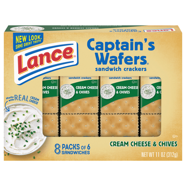 Save on Lance Captain's Wafers Crackers Cream Cheese & Chives 8 ct