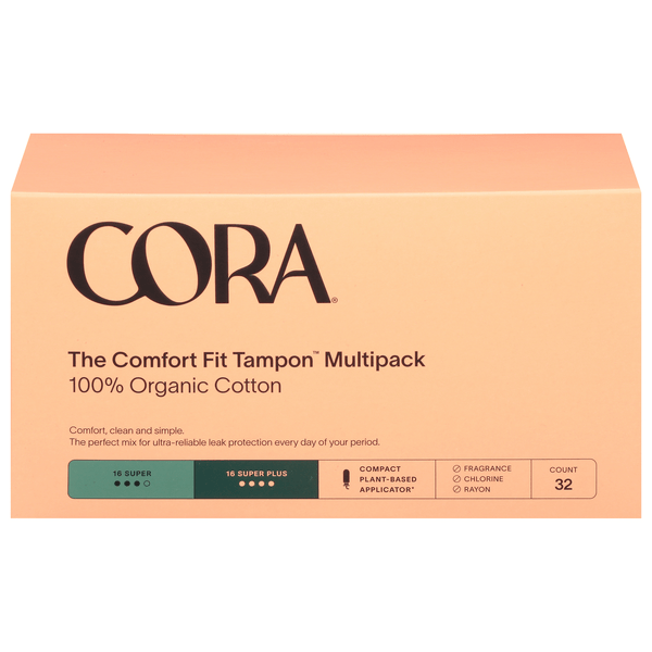 Save on Cora Comfort Fit Cotton Tampon Multipack Organic Order Online