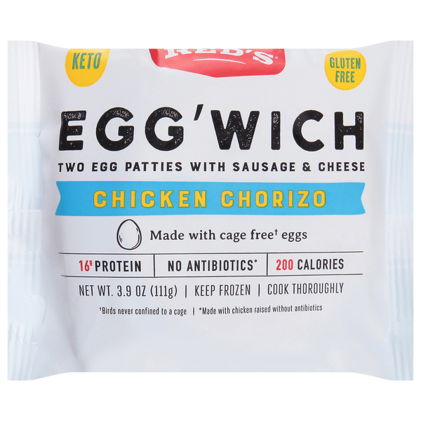 Save on Red's Gluten Free Keto Egg'wich Chicken Chorizo Sandwich Order