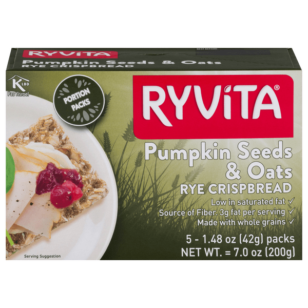 Save on Ryvita Wholegrain Rye Crispbread Pumpkin Seeds & Oats 5 ct