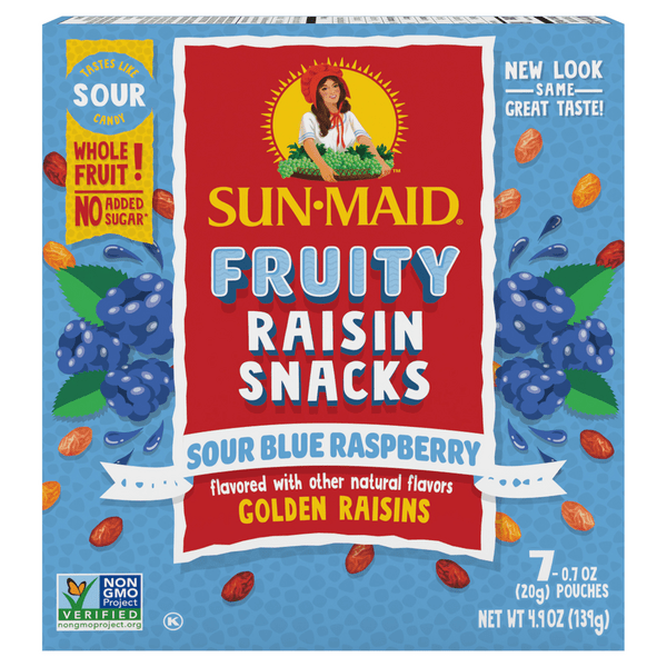 Save on SunMaid Sour Raisin Snacks Blue Raspberry 7 ct Order Online