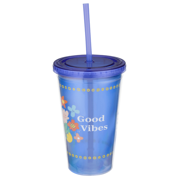 Save on Smart Living Straw Tumbler Good Vibes 16 oz Order Online