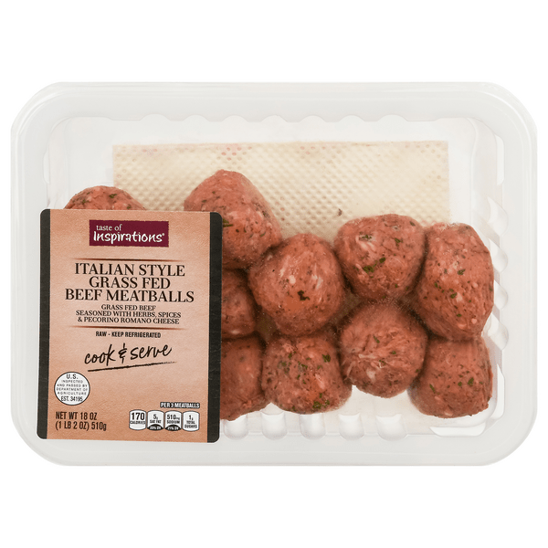 Save on Taste of Inspirations Grassfed Italian Style Beef Meatballs
