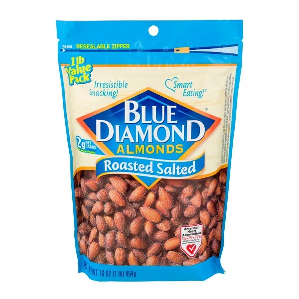 Blue Diamond Almonds Nutrition Label