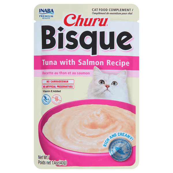 Save on Inaba Churu Bisque Wet Cat Food Complement Tuna w/Salmon Recipe