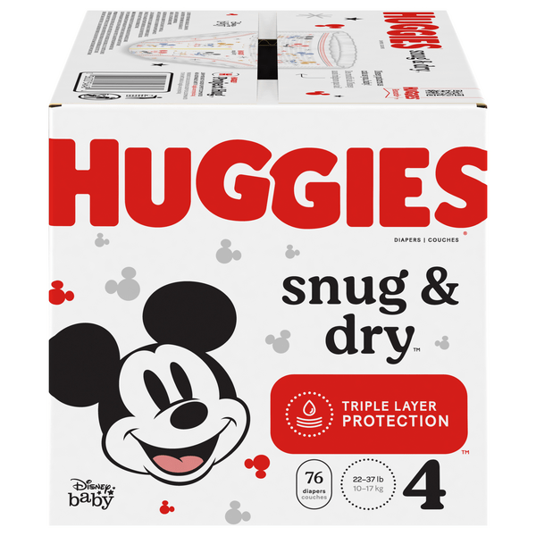 Save on Huggies Snug & Dry Size 4 Baby Diapers 22-37 lb Order Online