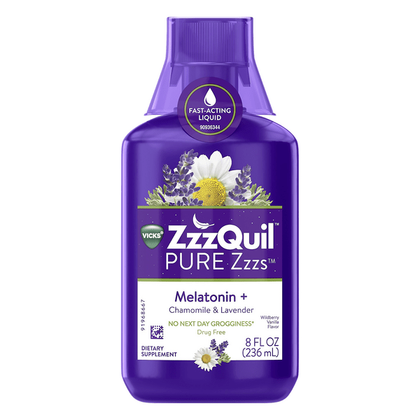 Save on Vicks ZzzQuil Pure Zzzs Melatonin + Chamomile Wildberry Vanilla Liquid Order Online