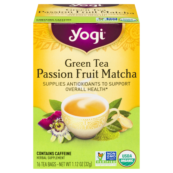 Save on Yogi Passion Fruit Matcha Green Tea Bags Caffeine Free Organic