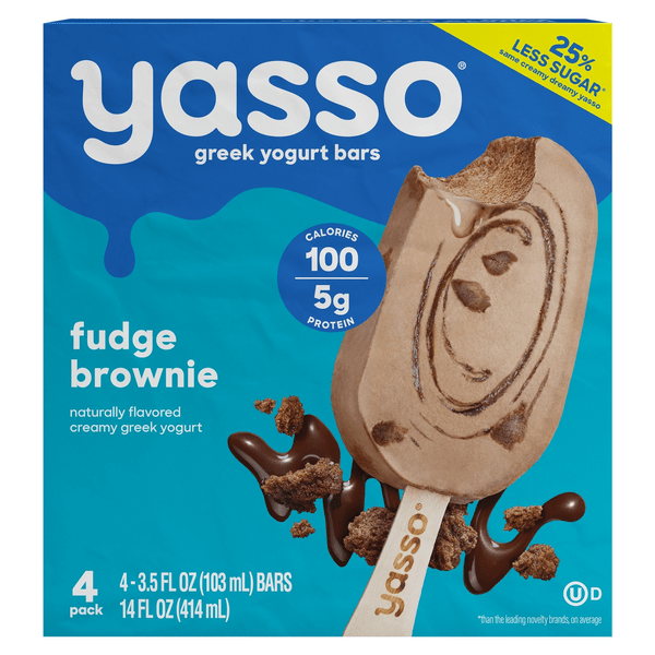 Save on Yasso Greek Yogurt Bars Fudge Brownie 4 ct Order Online