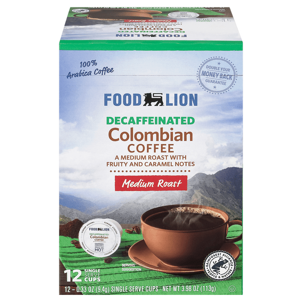 Save on Food Lion Colombian Medium Roast Coffee Decaffeinated Single Serve Cups Order Online