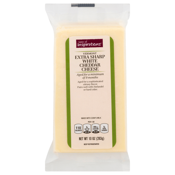 Save on Taste of Inspirations Cheddar Cheese Vermont Extra Sharp White
