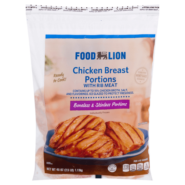 Save on Food Lion Chicken Breasts Portions with Rib Meat Boneless & Skinless Order Online
