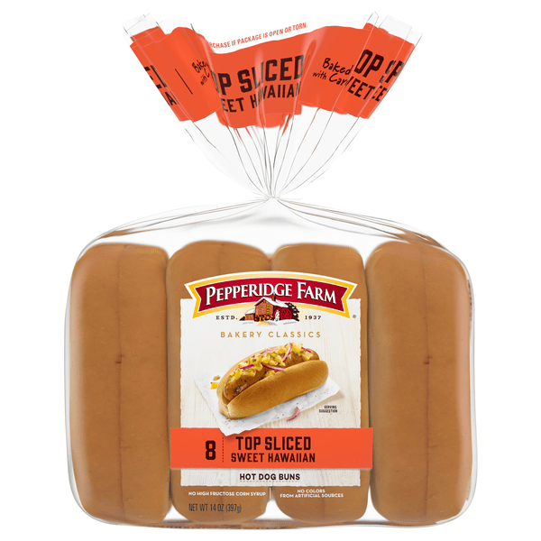 Save on Pepperidge Farm Classics Top Sliced Sweet Hawaiian Hot Dog Buns