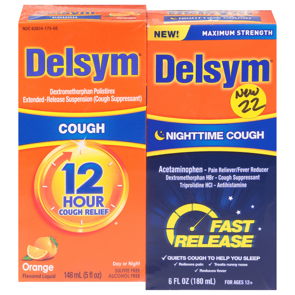 Save on Delsym 12 HR Cough Relief Day or Night Liquid Orange Flavor 2