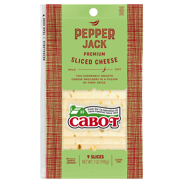 Save on Cabot Deli Premium Cheese Pepper Jack (Regular Sliced) 9 ct