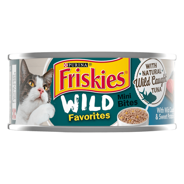 Save on Friskies Wild Favorites Mini Bites Wet Cat Food Tuna & Sweet